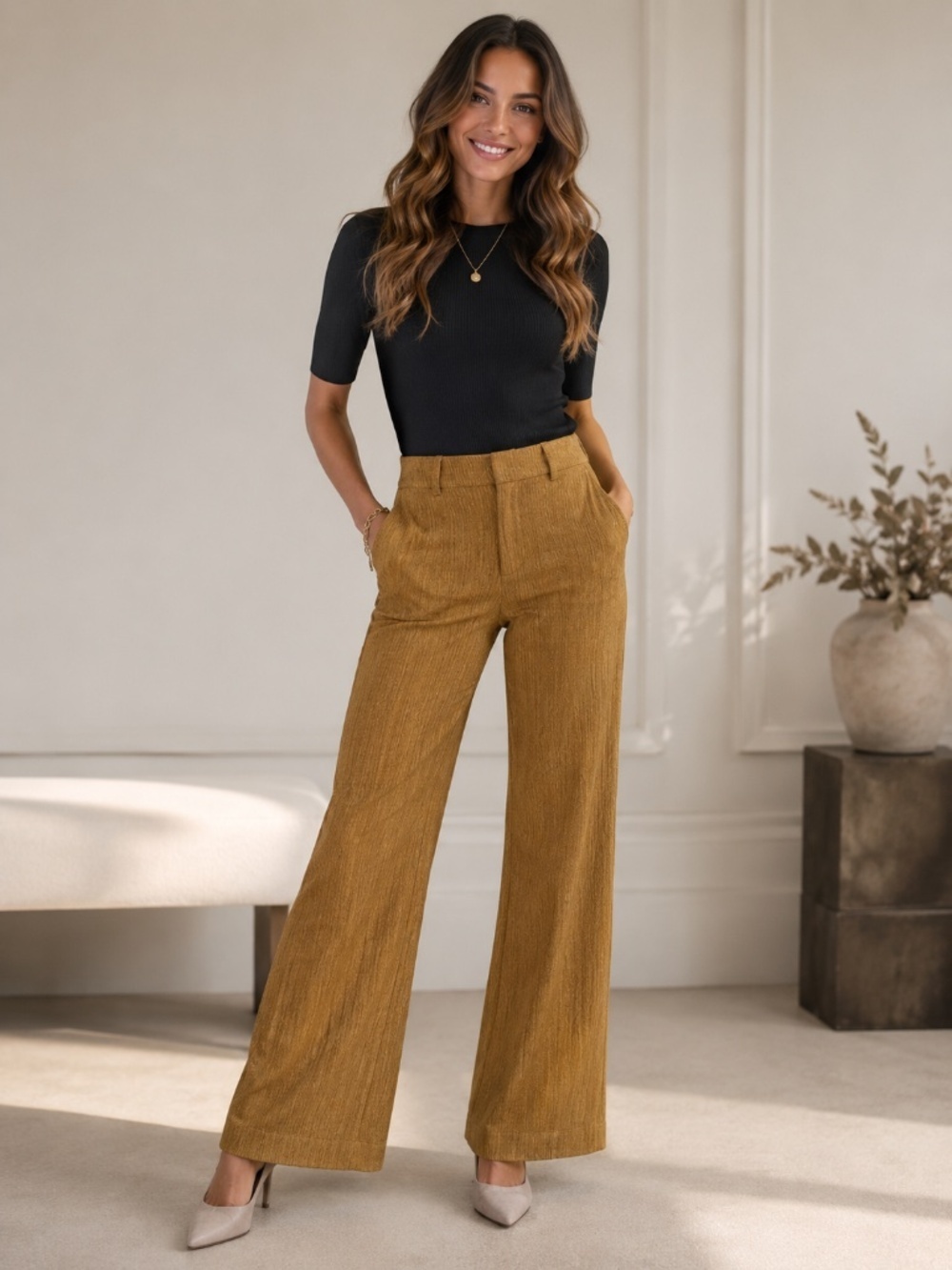 Momoni Indra Corduroy Flare Pants IT 42 Quiet Luxury Office Chic Designer